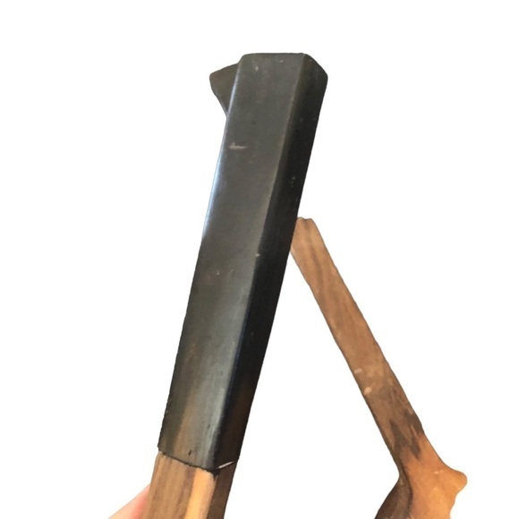 VTG Primitive Set 2 Tone Wood Salad Server Fork Scoop Spoon 13.5” Decorative - Picture 4 of 6